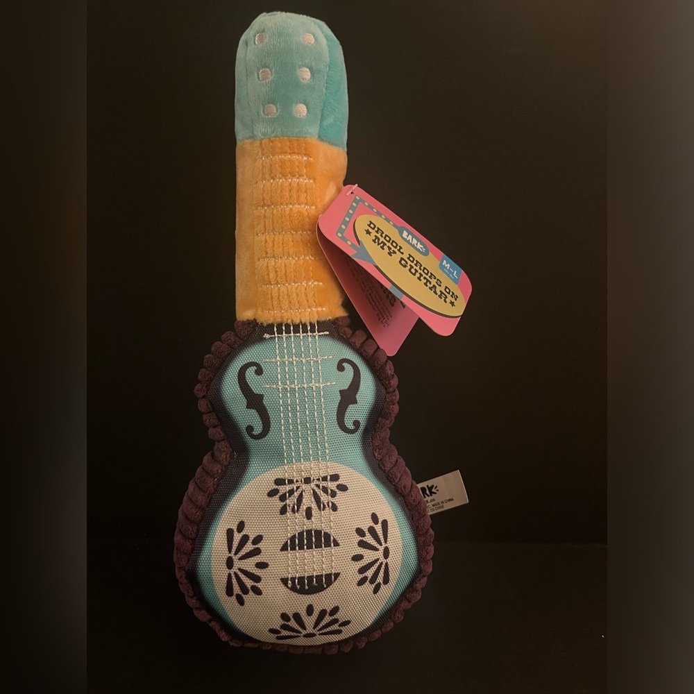 Bark Drool Drops on My Guitar squeaker & crinkle dog toy